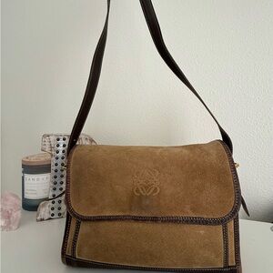 Loewe Tan Suede Crossbody Bag